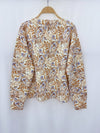 Beige gebreide trui met bloemenprint – stijlvolle en comfortabele keuze