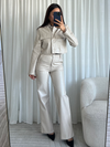 Comfortabele beige PU broek – een must-have voor je garderobe
