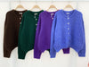 Elegant paars vest met knopen, beschikbaar in vier kleuren: paars, blauw, groen en bruin – luxe en veelzijdig voor elke gelegenheid.