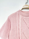 Roze gebreide top met korte mouwen, ideaal voor casual zomerlooks (uni size).
