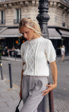 Comfortabele gebreide top in wit, ideaal voor casual zomerlooks (uni size).